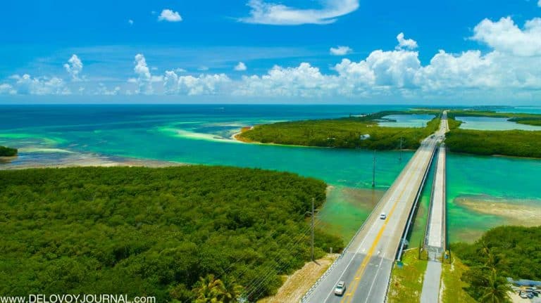 Дорога по океану через острова Ключи Флориды