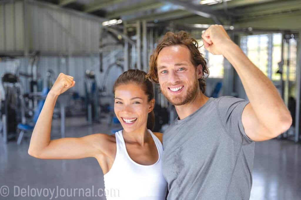 Young couple in the GYM